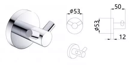 Двойной крючок «AQUAme» Trento AQM7202CR на стену хром