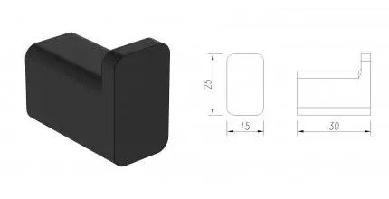 Крючок «AQUAme» Tivoli AQM7301MB на стену чёрный матовый