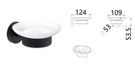 Мыльница «AQUAme» Trento AQM7211MB на стену чёрная матовая