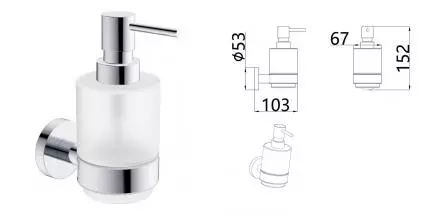 Дозатор для мыла «AQUAme» Trento AQM7213CR на стену хром