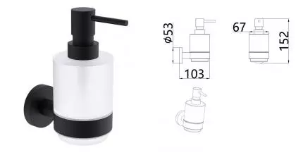 Дозатор для мыла «AQUAme» Trento AQM7213MB на стену чёрный матовый