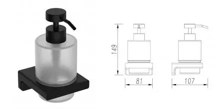 Дозатор для мыла «AQUAme» Tivoli AQM7312MB на стену чёрный матовый