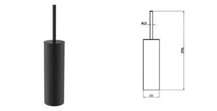 Ёршик для унитаза «AQUAme» Trento AQM7215MB напольный чёрный матовый