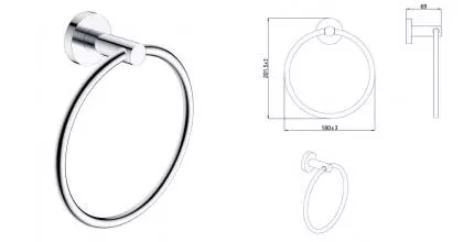 Полотенцедержатель «AQUAme» Trento AQM7207CR на стену хром
