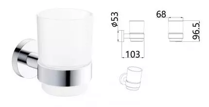 Стакан для зубных щёток «AQUAme» Trento AQM7212CR на стену хром