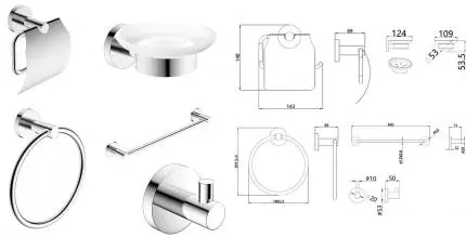 Комплект аксессуаров «AQUAme» Trento AQM7221CR на стену хром