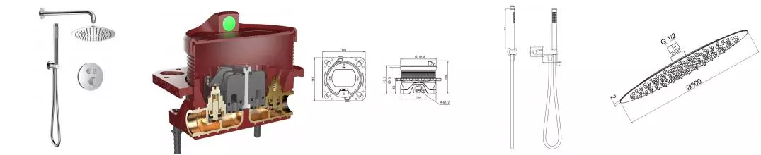 Душевая система «AQUAme» AQM8405CR с термостатом хром Душевая система «AQUAme» AQM8405CR с термостатом хром