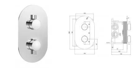 Смеситель для душа «AQUAme» Siena AQM8806CR с термостатом хром Смеситель для душа «AQUAme» Siena AQM8806CR с термостатом хром