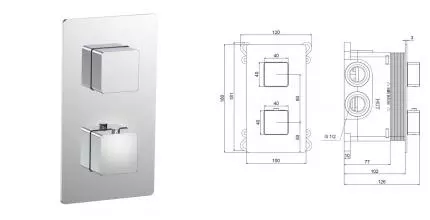 Смеситель для душа «AQUAme» Savona AQM8809CR с термостатом хром Смеситель для душа «AQUAme» Savona AQM8809CR с термостатом хром