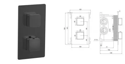 Смеситель для душа «AQUAme» Savona AQM8809MB с термостатом чёрный матовый Смеситель для душа «AQUAme» Savona AQM8809MB с термостатом чёрный матовый