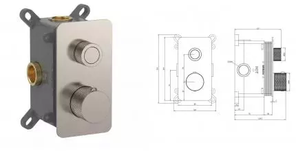 Смеситель для душа «AQUAme» AQM8810BN с термостатом шлифованный никель Смеситель для душа «AQUAme» AQM8810BN с термостатом шлифованный никель