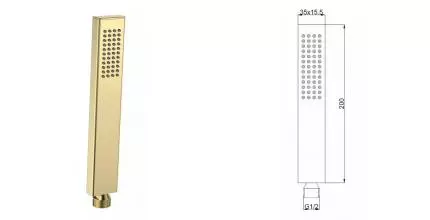 Ручная лейка «AQUAme» Savona AQM8512BG шлифованное золото Ручная лейка «AQUAme» Savona AQM8512BG шлифованное золото