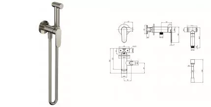 Смеситель с гигиеническим душем «AQUAme» Novara AQM6917BN шлифованный никель Смеситель с гигиеническим душем «AQUAme» Novara AQM6917BN шлифованный никель
