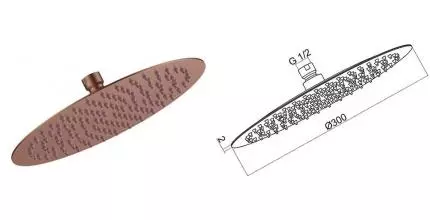Верхний душ «AQUAme» AQM8605BC шлифованная медь Верхний душ «AQUAme» AQM8605BC шлифованная медь