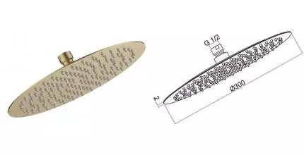 Верхний душ «AQUAme» AQM8605BG шлифованное золото Верхний душ «AQUAme» AQM8605BG шлифованное золото
