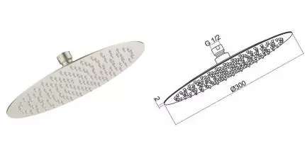 Верхний душ «AQUAme» AQM8605BN шлифованный никель