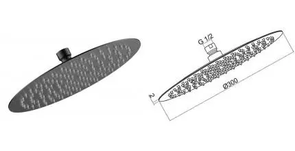 Верхний душ «AQUAme» AQM8605GM оружейная сталь