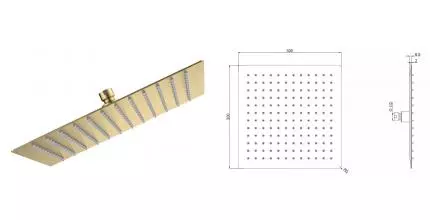 Верхний душ «AQUAme» AQM8607BG шлифованное золото Верхний душ «AQUAme» AQM8607BG шлифованное золото