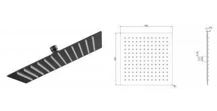 Верхний душ «AQUAme» AQM8607MB чёрный матовый Верхний душ «AQUAme» AQM8607MB чёрный матовый