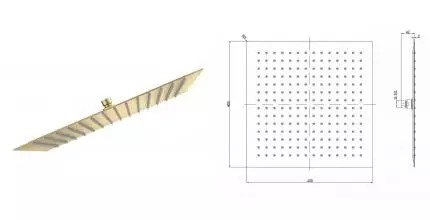 Верхний душ «AQUAme» AQM8608BG шлифованное золото Верхний душ «AQUAme» AQM8608BG шлифованное золото