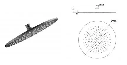 Верхний душ «AQUAme» AQM8609GM оружейная сталь Верхний душ «AQUAme» AQM8609GM оружейная сталь