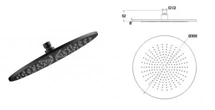 Верхний душ «AQUAme» AQM8609MB чёрный матовый Верхний душ «AQUAme» AQM8609MB чёрный матовый