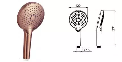 Ручная лейка «AQUAme» AQM8510BC шлифованная медь
