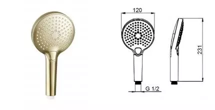 Ручная лейка «AQUAme» AQM8510BG шлифованное золото Ручная лейка «AQUAme» AQM8510BG шлифованное золото