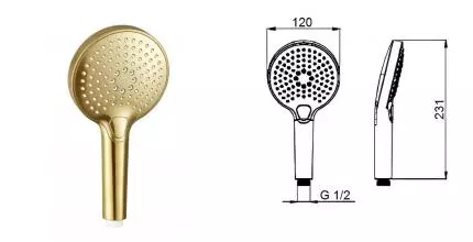 Ручная лейка «AQUAme» AQM8510GG золото Ручная лейка «AQUAme» AQM8510GG золото