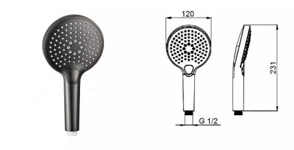 Ручная лейка «AQUAme» AQM8510GM оружейная сталь Ручная лейка «AQUAme» AQM8510GM оружейная сталь