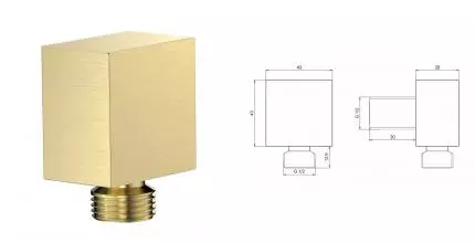 Подключение для душевого шланга «AQUAme» AQM8713BG шлифованное золото