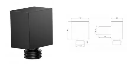 Подключение для душевого шланга «AQUAme» AQM8713MB чёрное матовое