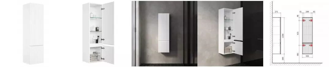 Пенал «AQUAme» S1 33 подвесной белый глянцевый универсальный