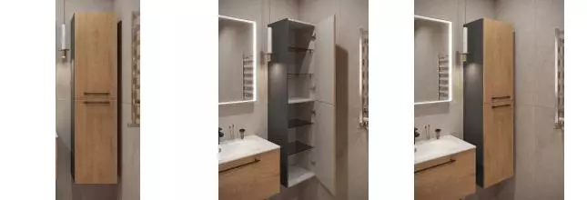 Пенал «Terminus» Вента 40 подвесной дуб/серый универсальный