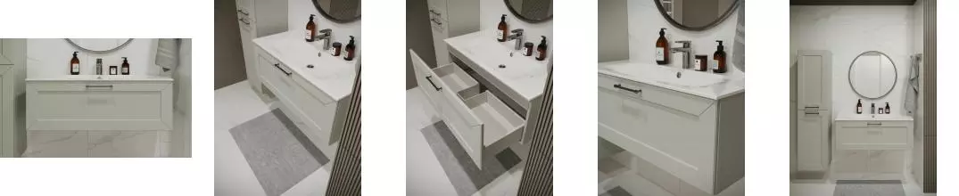 Тумба с раковиной «Terminus» Виктория 120 с 1 ящиком (Оптима 120) подвесная белая