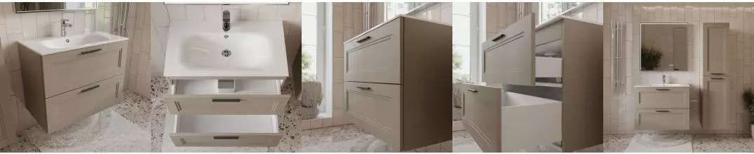 Тумба с раковиной «Terminus» Классик 100 с 2 ящиками (Оптима 100) подвесная капучино Тумба с раковиной «Terminus» Классик 100 с 2 ящиками (Оптима 100) подвесная капучино