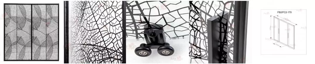 Душевая дверь «AvaCan» FB2 170-190/195 прозрачная с рисунком/чёрная Душевая дверь «AvaCan» FB2 170-190/195 прозрачная с рисунком/чёрная