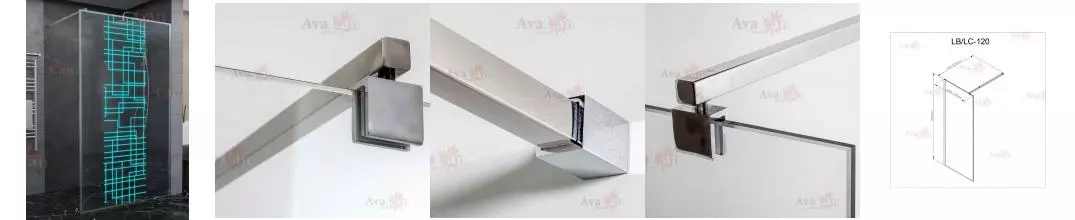 Душевая перегородка «AvaCan» LC 120 120/200 прозрачная с рисунком/хром Душевая перегородка «AvaCan» LC 120 120/200 прозрачная с рисунком/хром