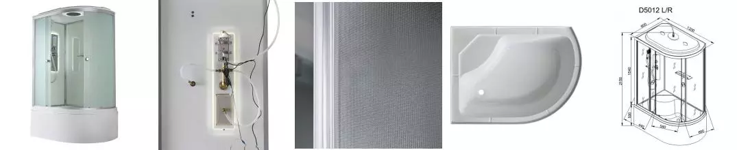 Душевая кабина «AvaCan» D5012L LED 120/80 высокий поддон матовая/белая с гидромассажем с электрикой левая Душевая кабина «AvaCan» D5012L LED 120/80 высокий поддон матовая/белая с гидромассажем с электрикой левая