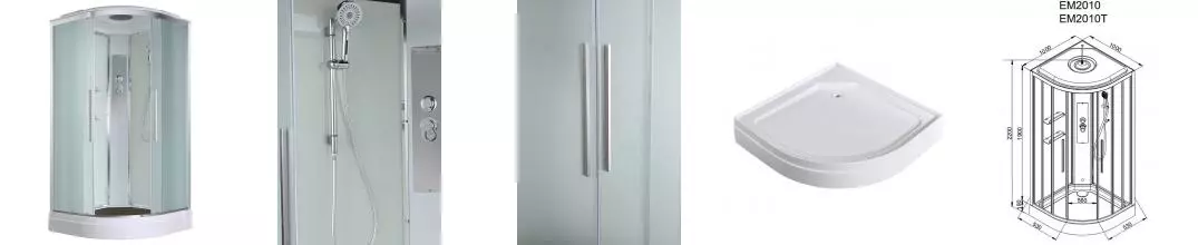 Душевая кабина «AvaCan» EM2010 100/100 низкий поддон матовая/белая