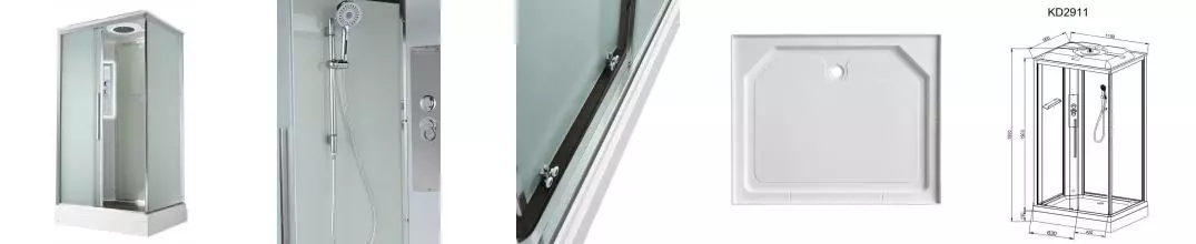Душевая кабина «AvaCan» KD2911LED 110/90 низкий поддон матовая/белая с гидромассажем с электрикой правая, левая, универсальная