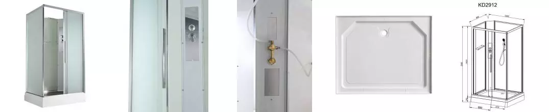 Душевая кабина «AvaCan» KD2912N 120/90 низкий поддон матовая/белая без крыши правая, левая, универсальная