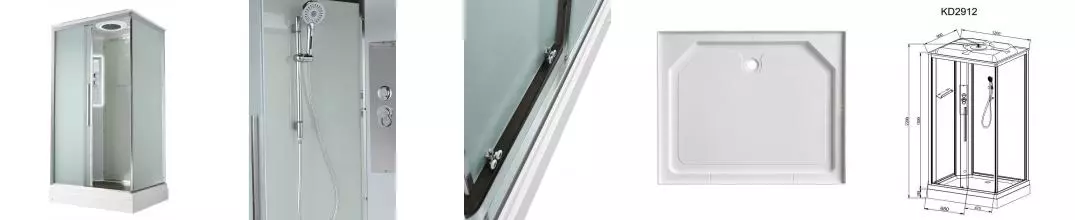 Душевая кабина «AvaCan» KD2912LED 120/90 низкий поддон матовая/белая с гидромассажем с электрикой правая, левая, универсальная