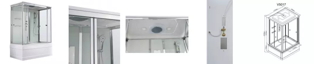 Душевой бокс «AvaCan» V5017 170/90 высокий поддон прозрачный/белый