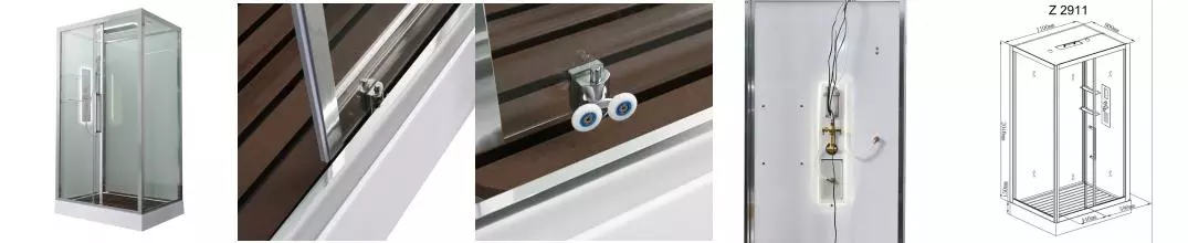 Душевая кабина «AvaCan» Z2911LED 110/90 низкий поддон прозрачная/белая с гидромассажем с электрикой правая, левая, универсальная