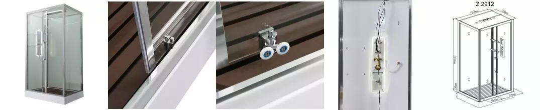 Душевая кабина «AvaCan» Z2912LED 120/90 низкий поддон прозрачная/белая с гидромассажем с электрикой правая, левая, универсальная