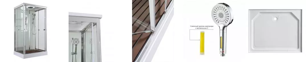 Душевая кабина «AvaCan» V2810LED 100/80 низкий поддон прозрачная/белая с гидромассажем с электрикой Душевая кабина «AvaCan» V2810LED 100/80 низкий поддон прозрачная/белая с гидромассажем с электрикой