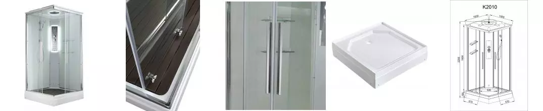 Душевая кабина «AvaCan» K2010LED 100/100 низкий поддон прозрачная/белая с гидромассажем с электрикой Душевая кабина «AvaCan» K2010LED 100/100 низкий поддон прозрачная/белая с гидромассажем с электрикой