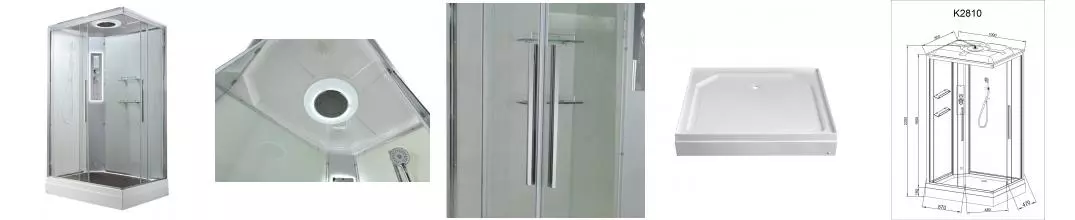 Душевая кабина «AvaCan» K2810LED 100/80 низкий поддон прозрачная/белая с гидромассажем с электрикой правая, левая, универсальная Душевая кабина «AvaCan» K2810LED 100/80 низкий поддон прозрачная/белая с гидромассажем с электрикой правая, левая, универсальная