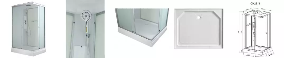 Душевая кабина «AvaCan» CK2911 110/90 низкий поддон матовая/белая универсальная